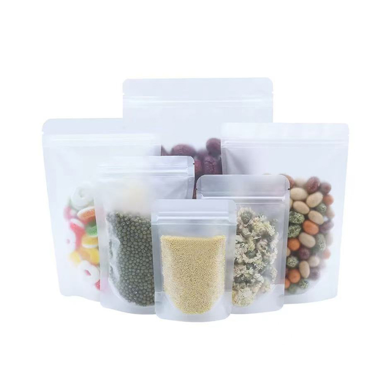 Eco-friendly transparent pouch para sa tsaa at pinatuyong prutas