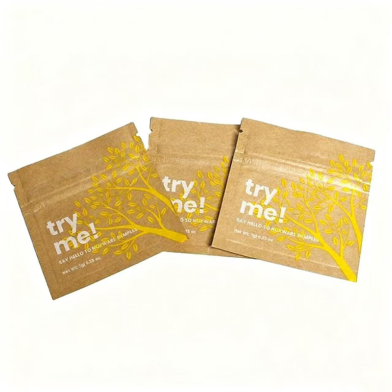 Biodegradable Kraft Paper Pouch - Pasadyang 3 -side Seal Flat Bag